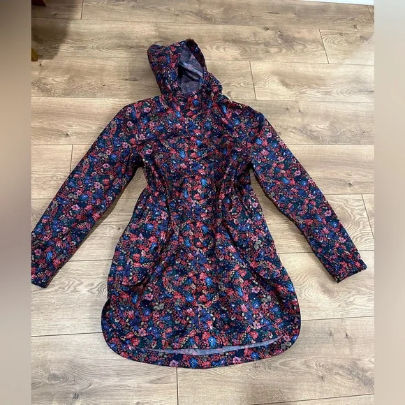 JOULES Women's Golightly Printed Waterproof Coat Navy Ditsy Floral Jacket - Picture 5 of 13